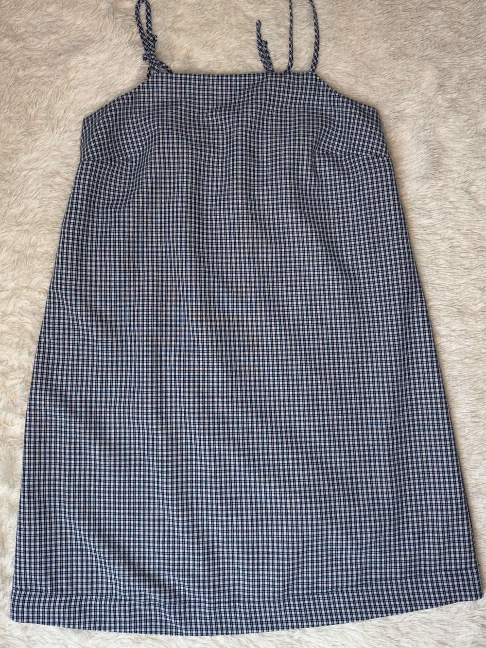 Old Navy Navy and White Gingham Midi Slip Skirt